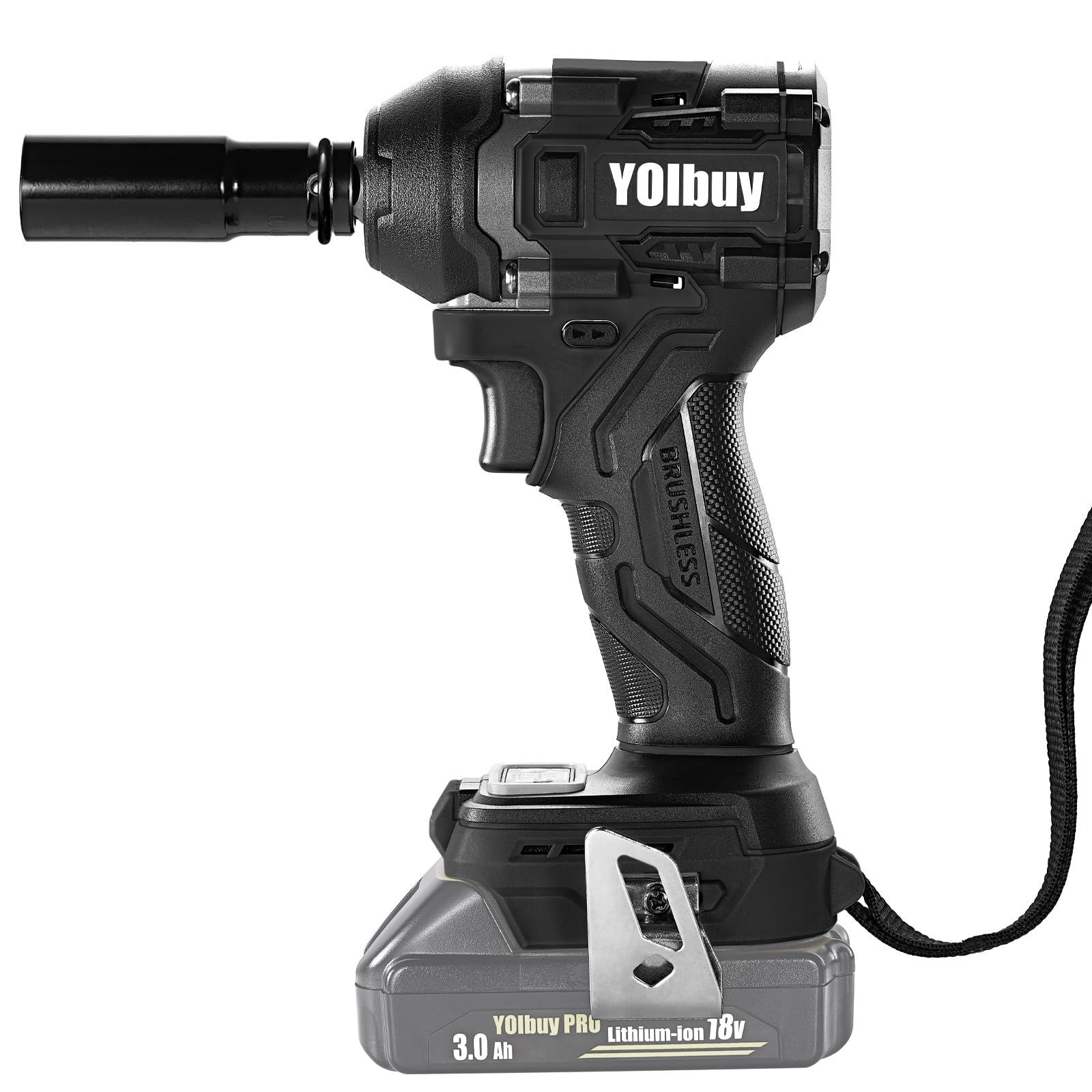 ☆新品☆YOIbuy PRO インパクトレンチ 充電式 ブラシレスモータ搭載 Max締付けトルク360Nm 正逆転のオートストップモード搭載 1/2インチ角ドライブ 6.35mm六角ビット兼用 4段速度調整 LEDライトモードあり 3/8イン c9c688b1