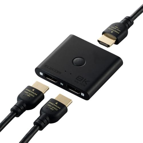 エレコム HDMI 切替器 8K 60Hz 2入力1出力 双方向 薄型 (12mm) PS5・4 / Nintendo Switch/Fire TV Stick 他 DH-SW8KBD21BK/E★ a0c0c1a9