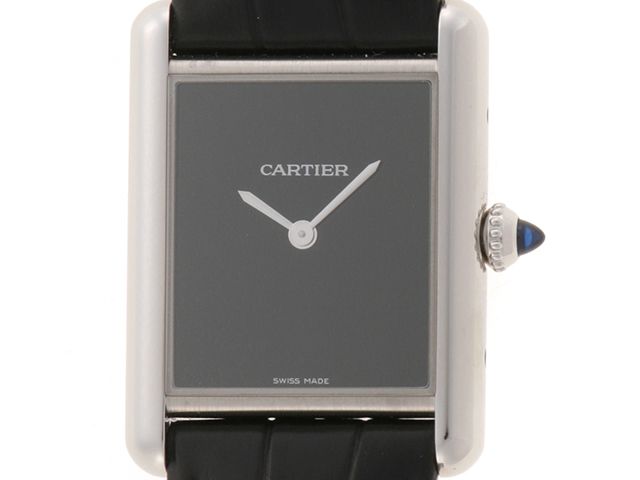CARTIER　カルティエ　タンクマストドゥ　WSTA0108　腕時計　クォーツ　ステンレス/革　ブラック　メンズ　2148104084514【中古】【207】