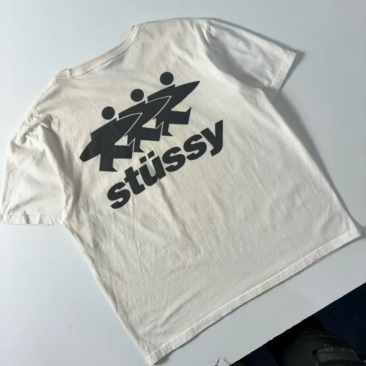 STUSSY ステューシー サーフウォーク ピグメント ダイド 白 半袖Tシャツ