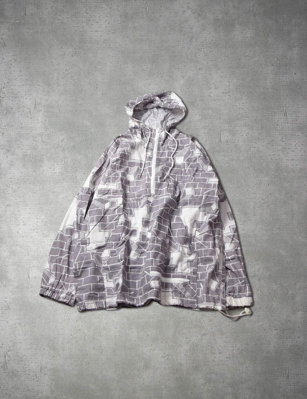 GERLAN JEANS ブロック柄 ハーフジップ アノラック パーカー ジャケット 3-2-20