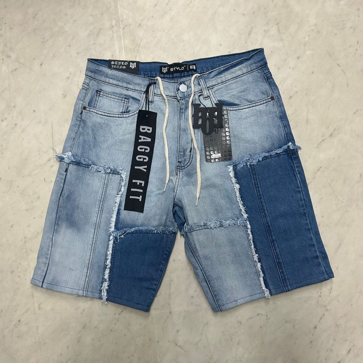 米国LAブランド Stylo Jeans LA スタイロジーンズ BAGGY バギーショートデニム LIGHT STONE BLUE (SJNS44)