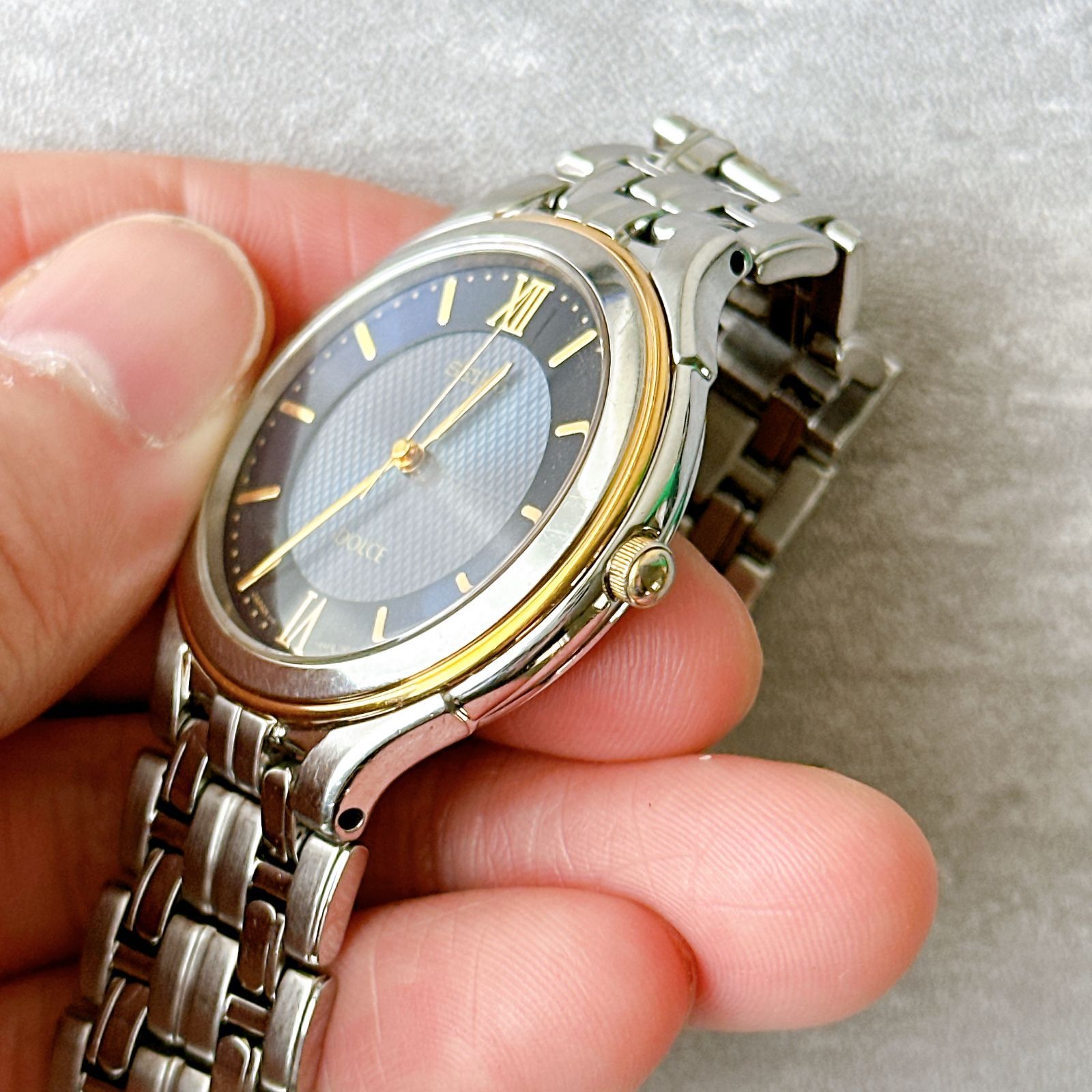 SEIKO DOLCE セイコードルチェ ソーラー ブルー文字盤 ローマン 上品 