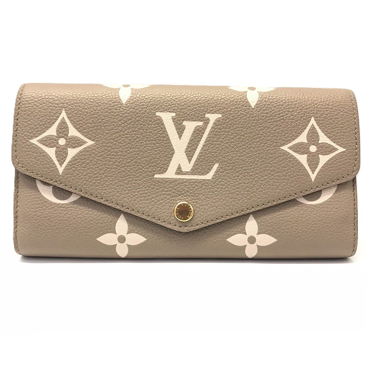 ルイヴィトン ポルトフォイユ・サラNM バイカラー モノグラムアンプラント トゥルトレール クレーム 長財布 M81049 LOUIS VUITTON Aランク 中古