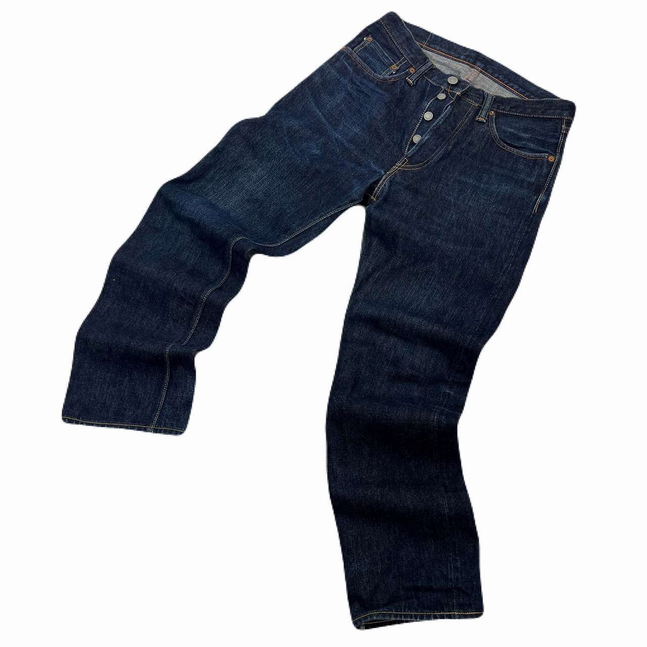 フルカウント デニムパンツ メンズ W28 ストレート ボタンフライ 濃紺