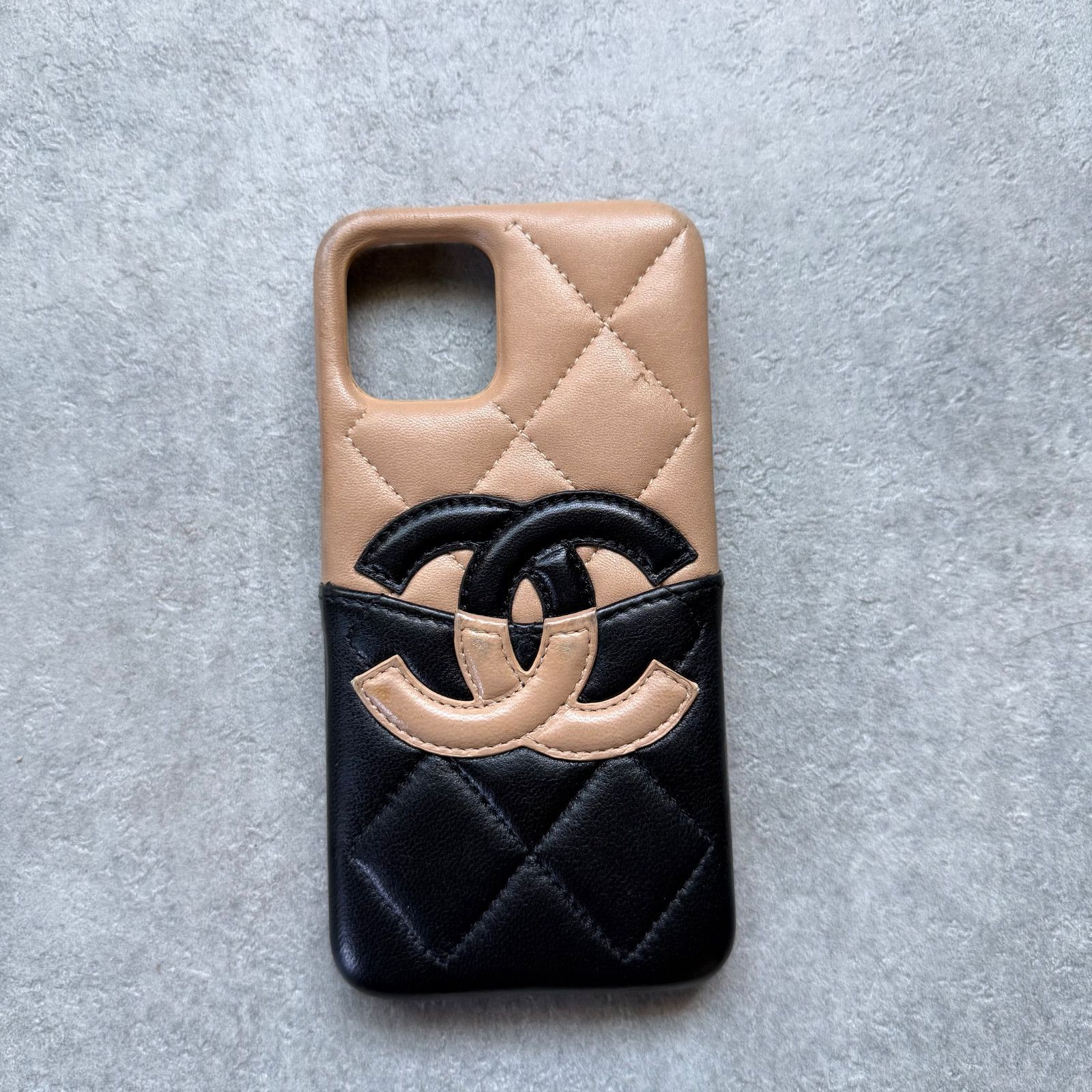 CHANEL シャネル iPhone11proケース マトラッセ ココマーク ブラック