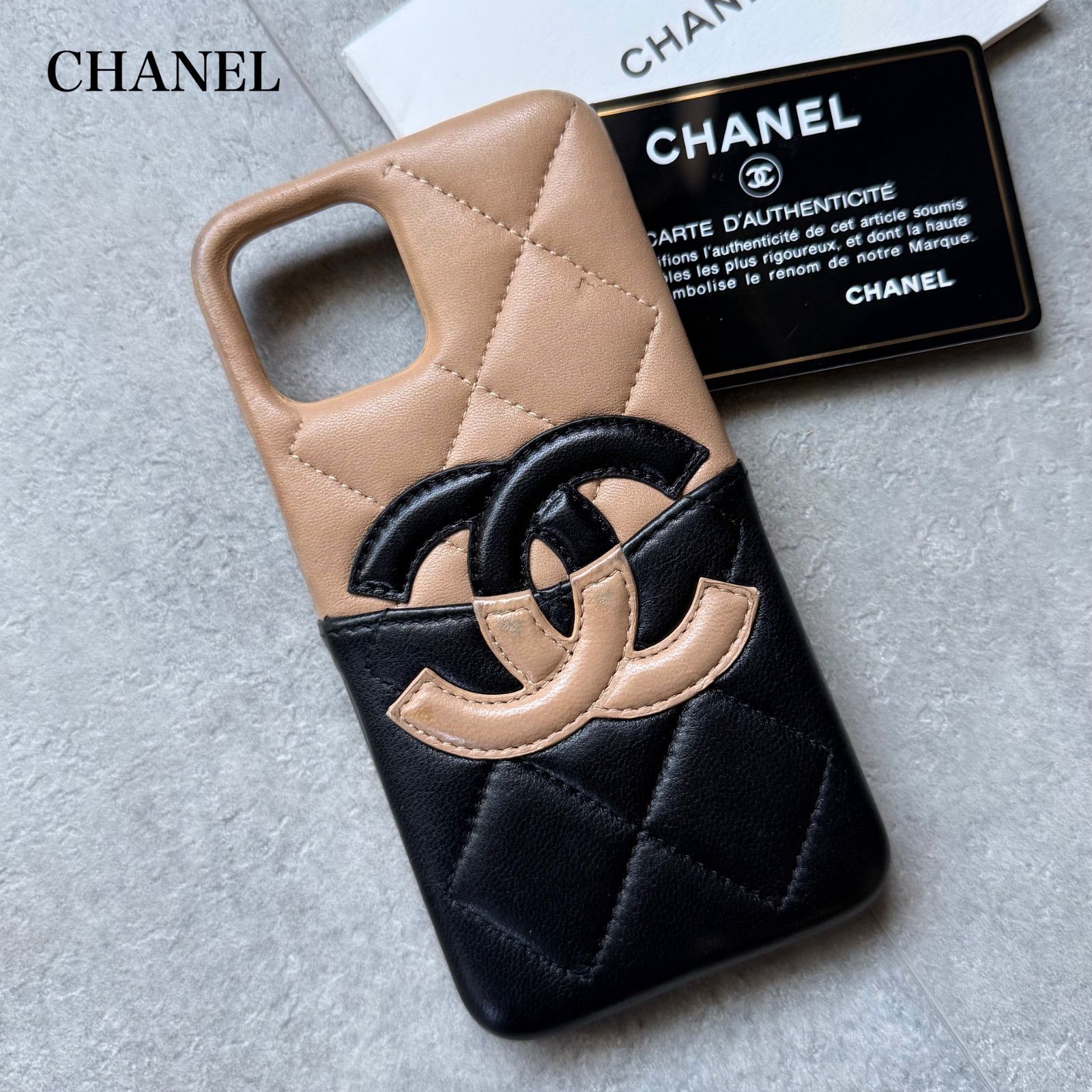 【正規品】CHANEL マトラッセ iPhone 11Pro スマホケース CHANEL シャネル iPhone11proケース マトラッセ ココマーク ブラック