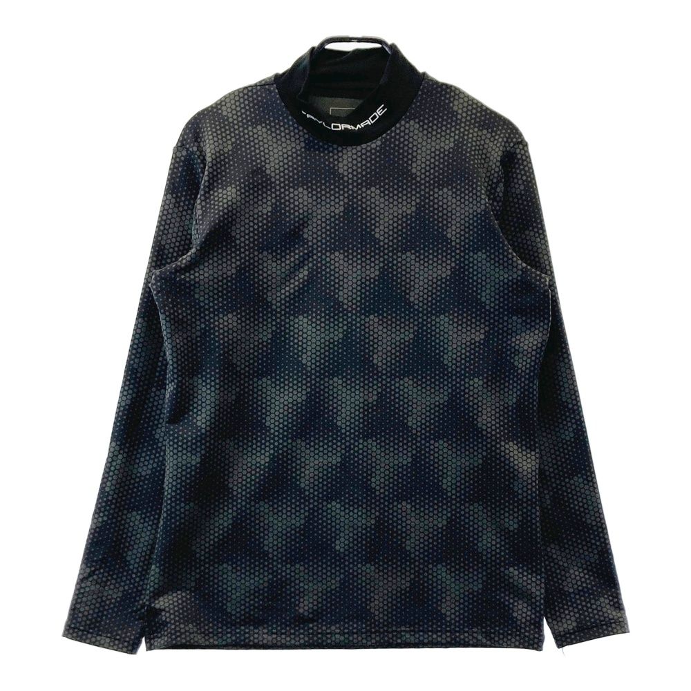 サイズ：L TAYLOR MADE テーラーメイド ハイネック長袖Tシャツ 総柄 ブラック系 [240101680778] ゴルフウェア メンズ ストスト