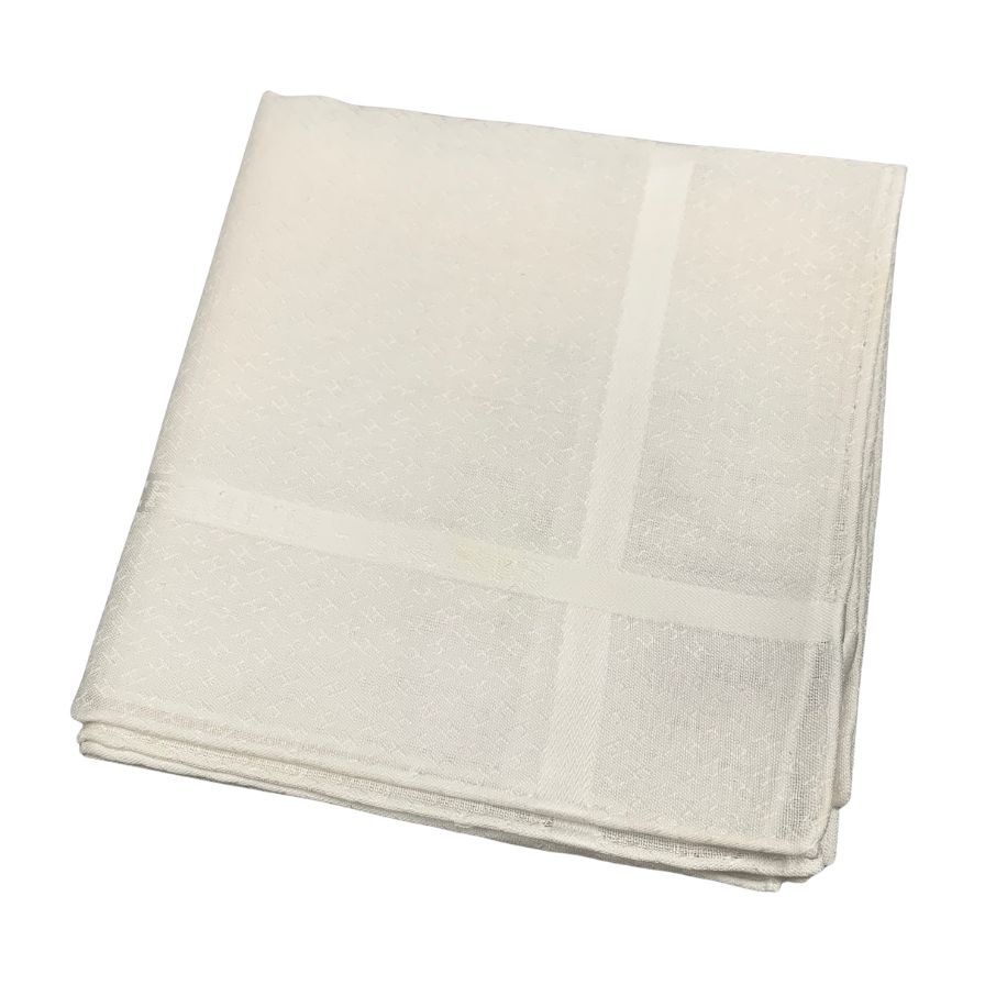 エルメス ハンカチ コットン100% ホワイト【AFB53】【中古】