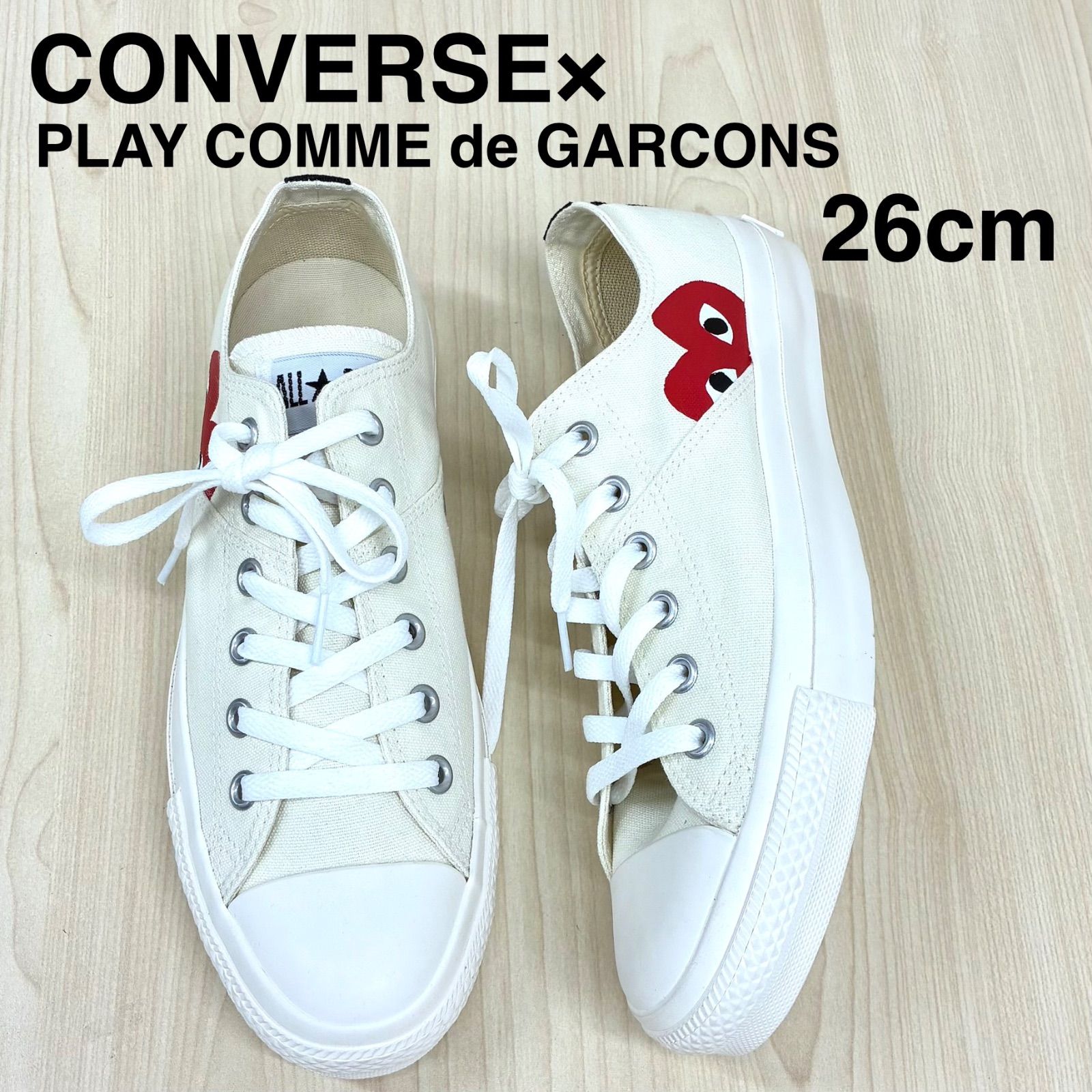 【コンバース×プレイ コムデギャルソン CONVERSE×PLAY COMME de GARCONS】新品未使用品！メンズ オールスターハイカットスニーカー OX-PCDG21 26cm