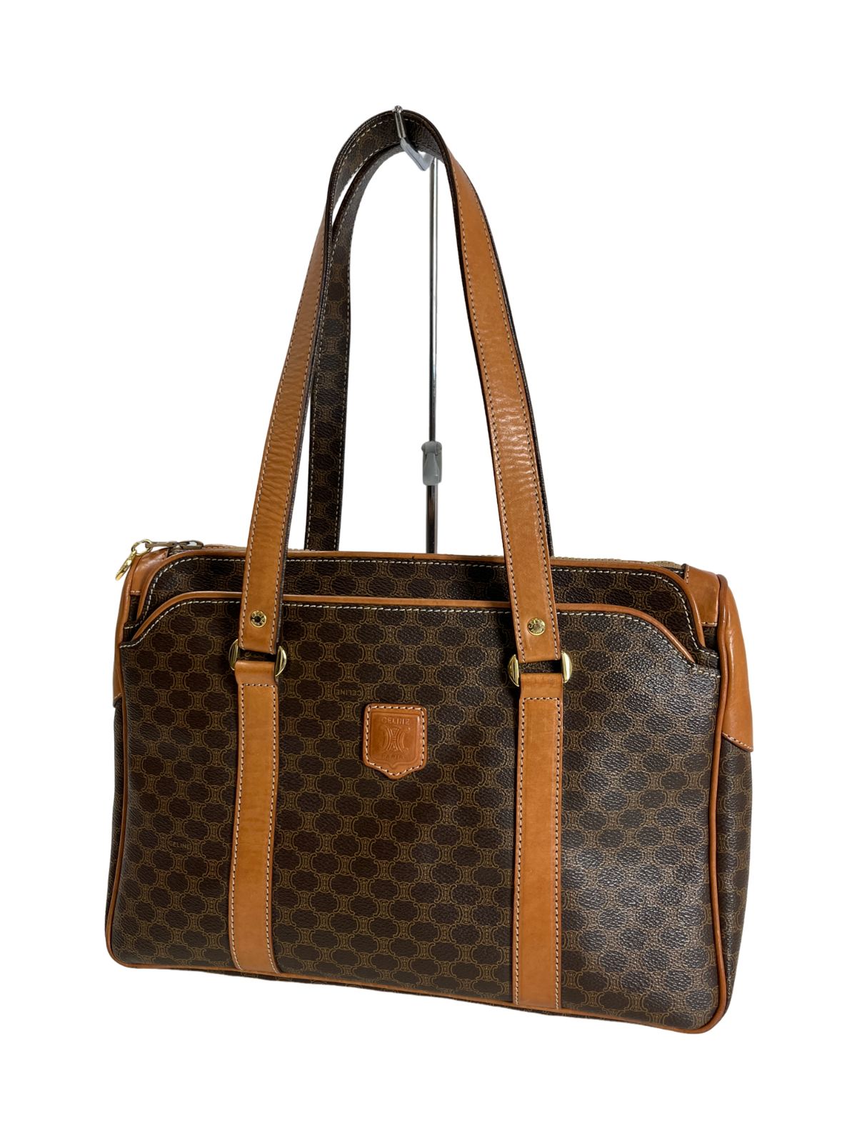 ト福】CELINE セリーヌ ショルダーバッグ マカダム柄 トリオンフ 斜め