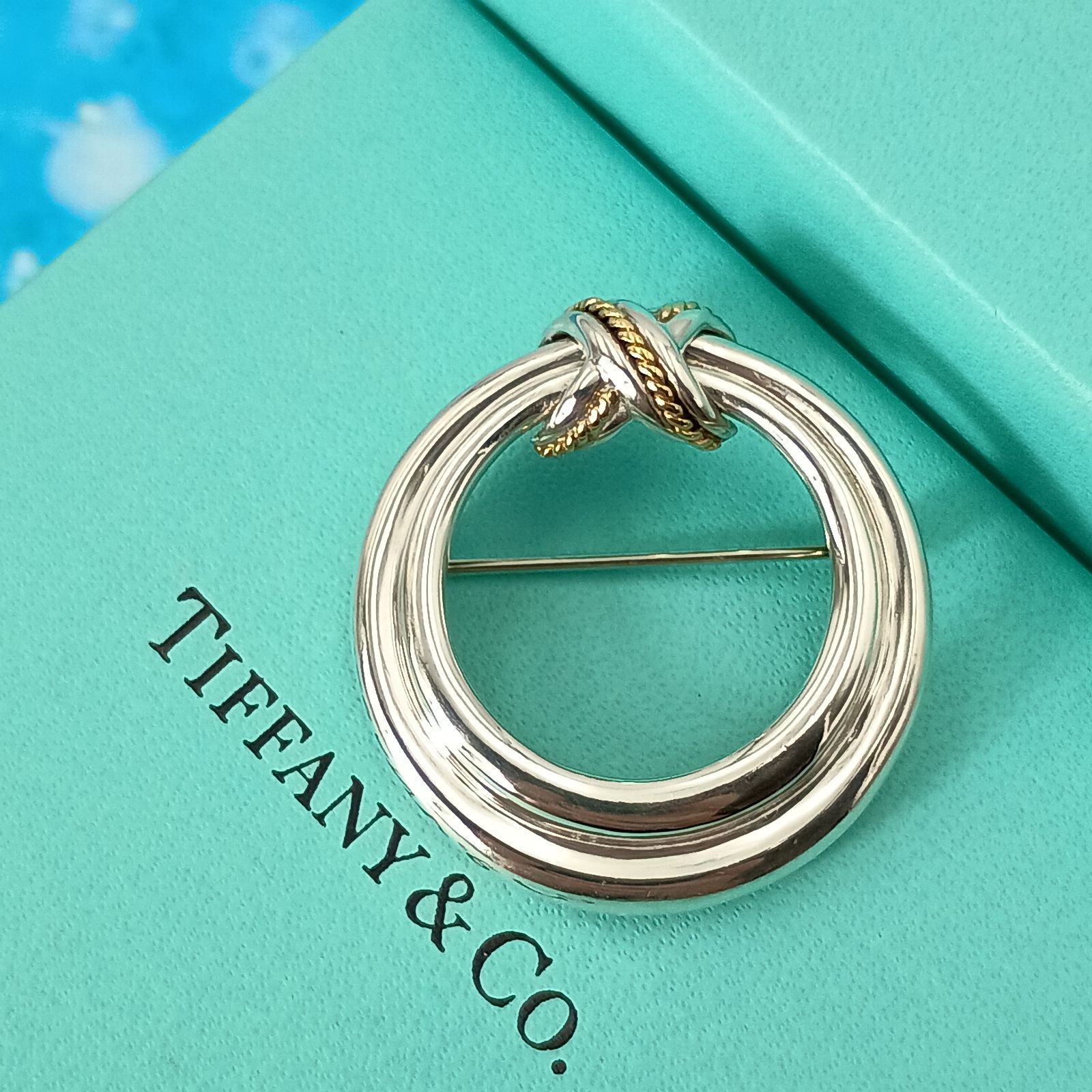 ティファニー シグネチャー ブローチ シルバー ゴールド コンビ TIFFANY TIFFANY&Co. ティファニー シグネチャー コンビ ブローチ レディース