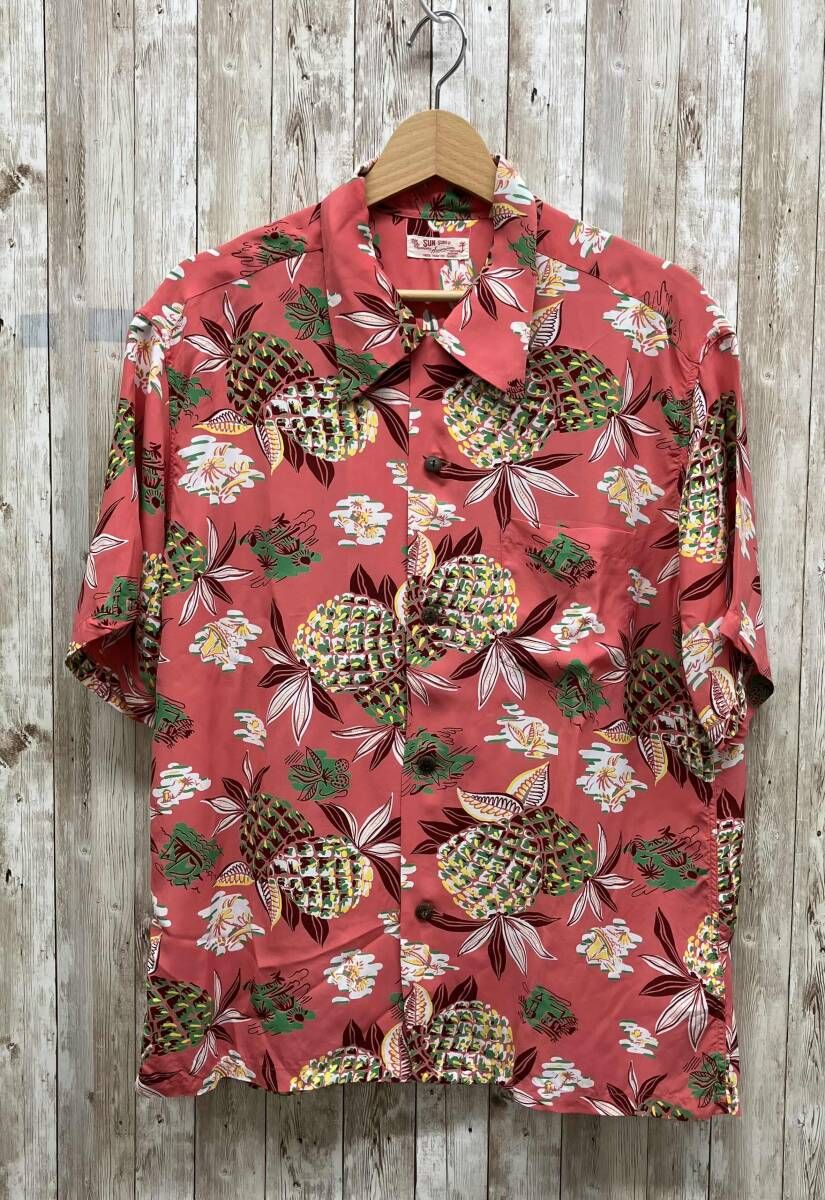SUN SURF サンサーフ/アロハシャツ/Lサイズ/ピンク/SS38561/RAYON HAWAIIAN SHIRT