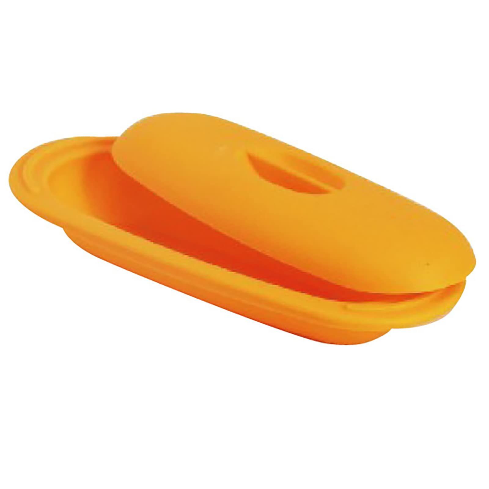【売切注意】 かのりゅう 電子レンジ 蒸し器 シリコン スチーマー 蓋付き 23×10×6cm オレンジ JA22-27-2s