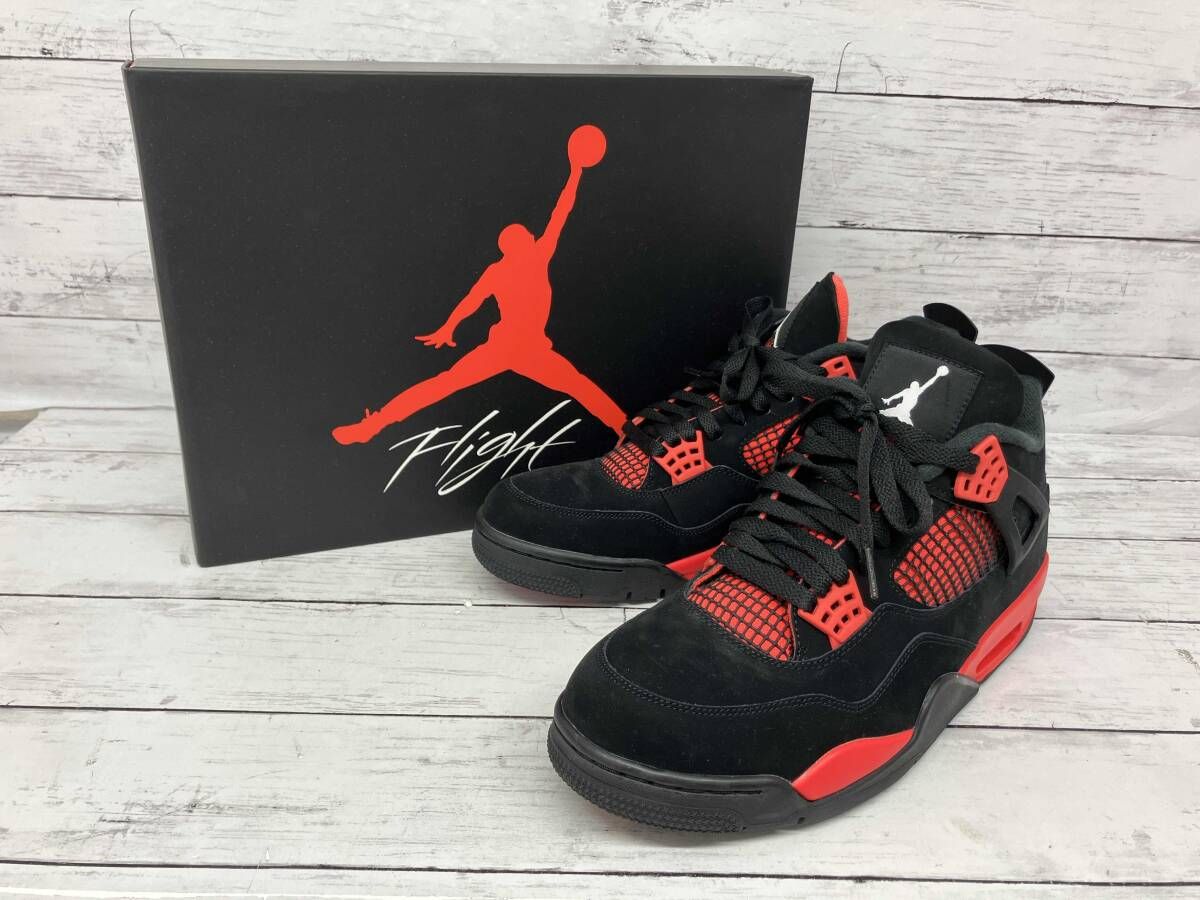 NIKE スニーカー／Air Jordan 4 RETRO／Red Thunder Crimson／CT8527 