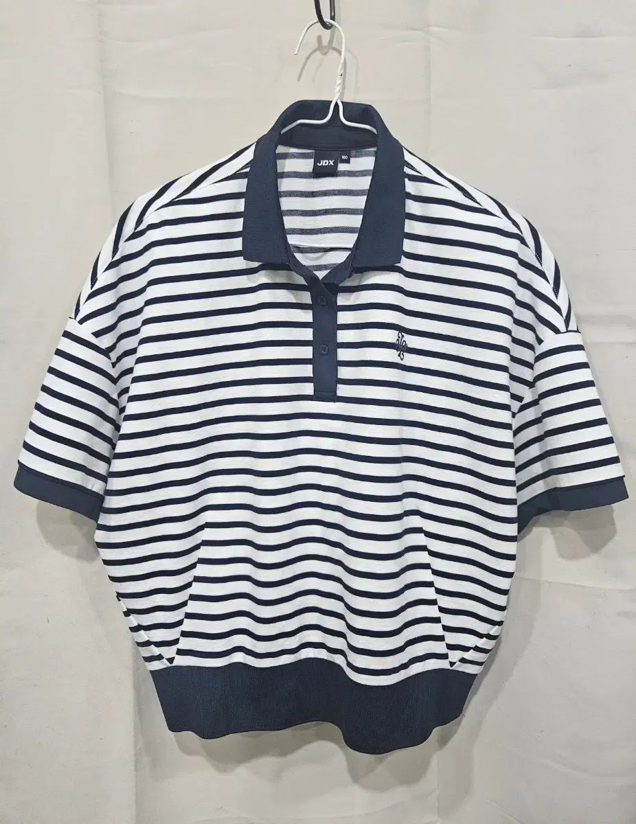 JDX ネイビー ストライプ 半袖 カラーTシャツ 100