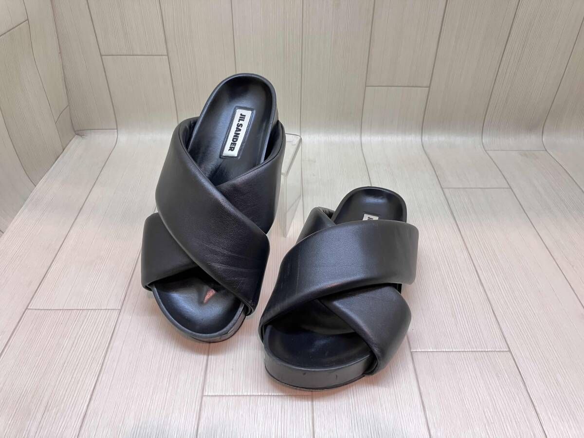 ★ Jil sander ジルサンダー サンダル クロスストラップサンダル レディース サイズ表記なし ブラック 通年