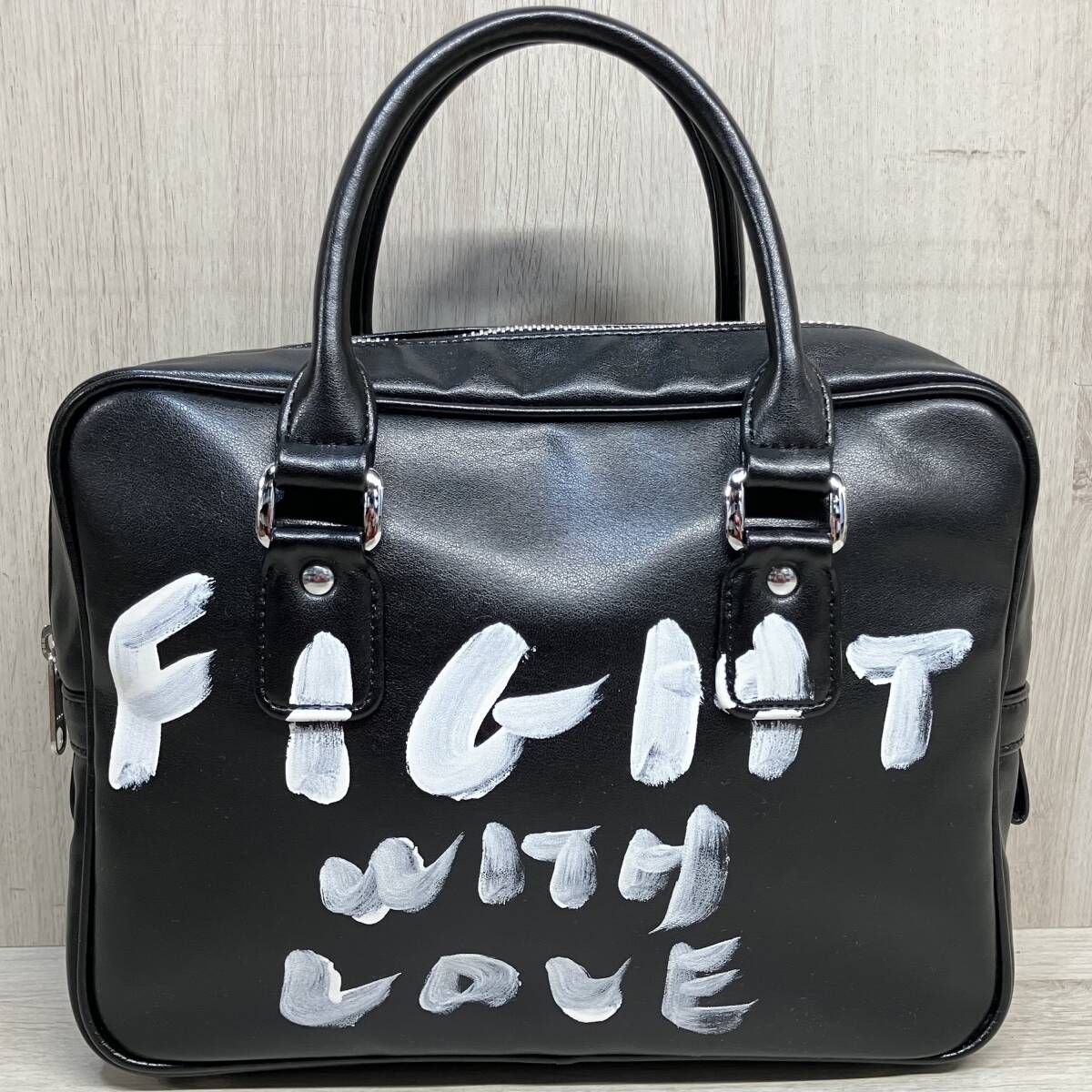 COMME des GARCONS GIRL × 山瀬まゆみ ハンドペイント メッセージ ハンド バッグ コムデギャルソン ガール レディース NZ-K 201 合成皮革