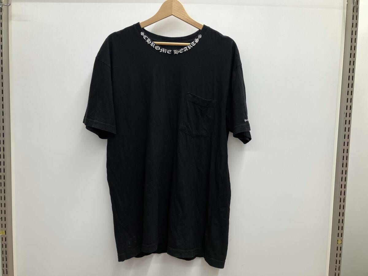 CHROME HEARTS クロムハーツ ネックロゴ 半袖Tシャツ MADE IN USA アメリカ製 2212-304-0010 サイズXL ブラック