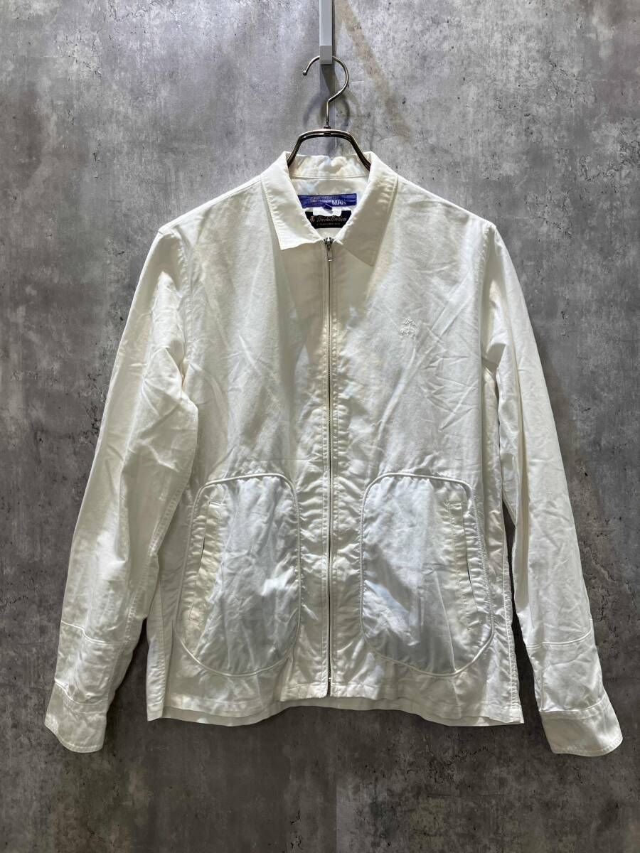 08SS JUNYA WATANABE MAN × Brooks Brothers ジュンヤワタナベマン ブルックスブラザーズ ロゴ刺繍ジップブルゾン ホワイト サイズS