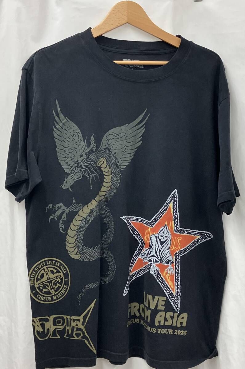 【サブカルチャー】TRAVIS SCOTT トラヴィス・スコット circus maximus tour 2025 サーカス マキシマス ツアー 半袖Tシャツ ブラック