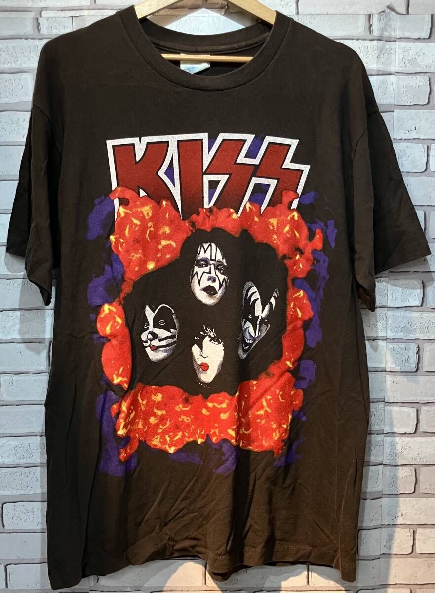 HANESヘインズ 半袖Tシャツ 90s KISS ALIVE シングルステッチ サイズ XL ブラック