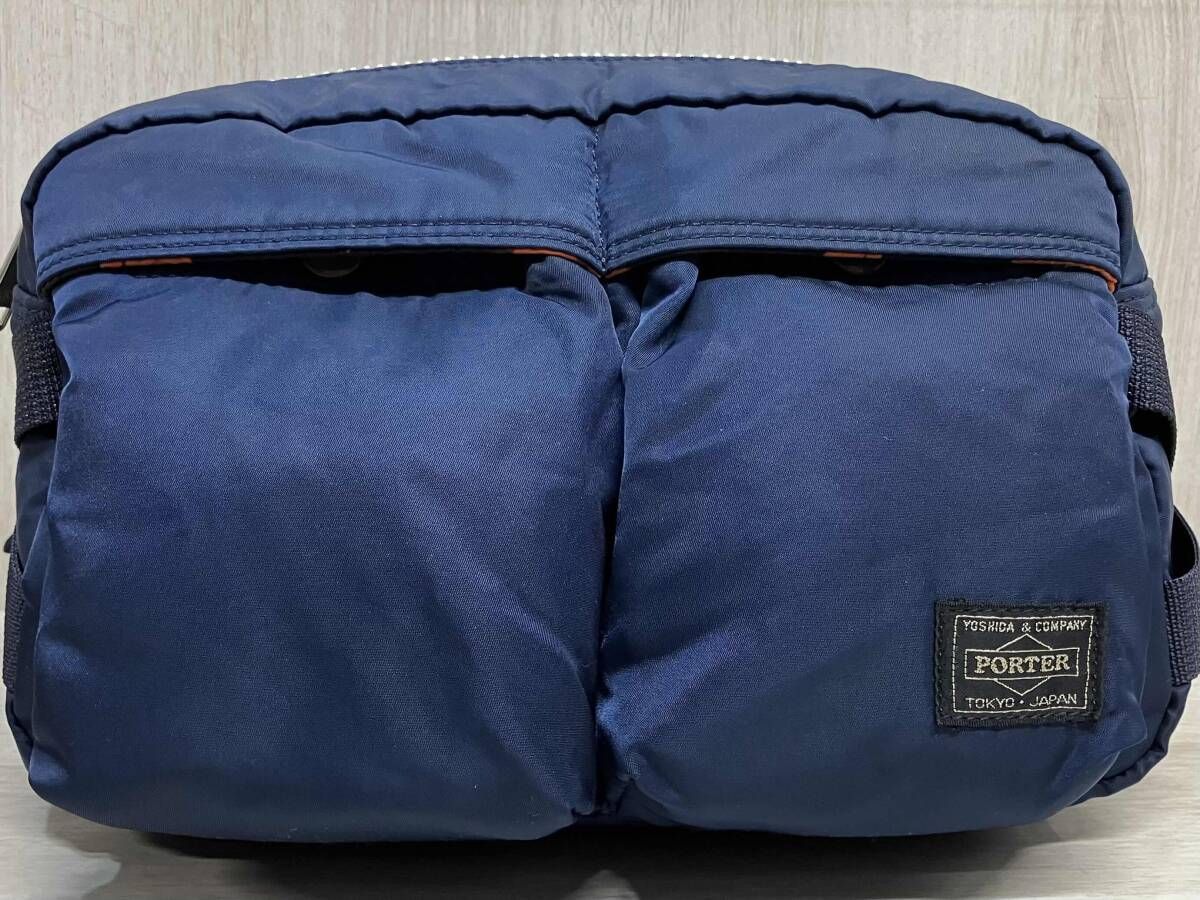 PORTER × STUSSY TANKER ウエスト バッグ ポーター ステューシー コラボ タンカー ナイロン 吉田 かばん ショルダー 鞄 ネイビー メンズ