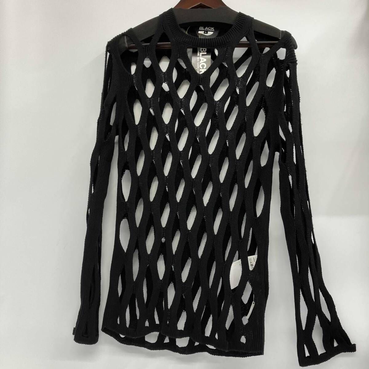 BLACK COMME des GARCONS/ブラックコムデギャルソン／長袖ニット/24SS／1M-N005／メッシュニット／サイズ L／春夏