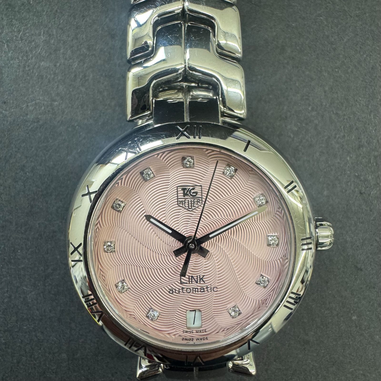 【中古品】【ベルト短め】タグホイヤー　TAGHEUER　LINK　WAT2313　11Pダイヤ　レディース腕時計