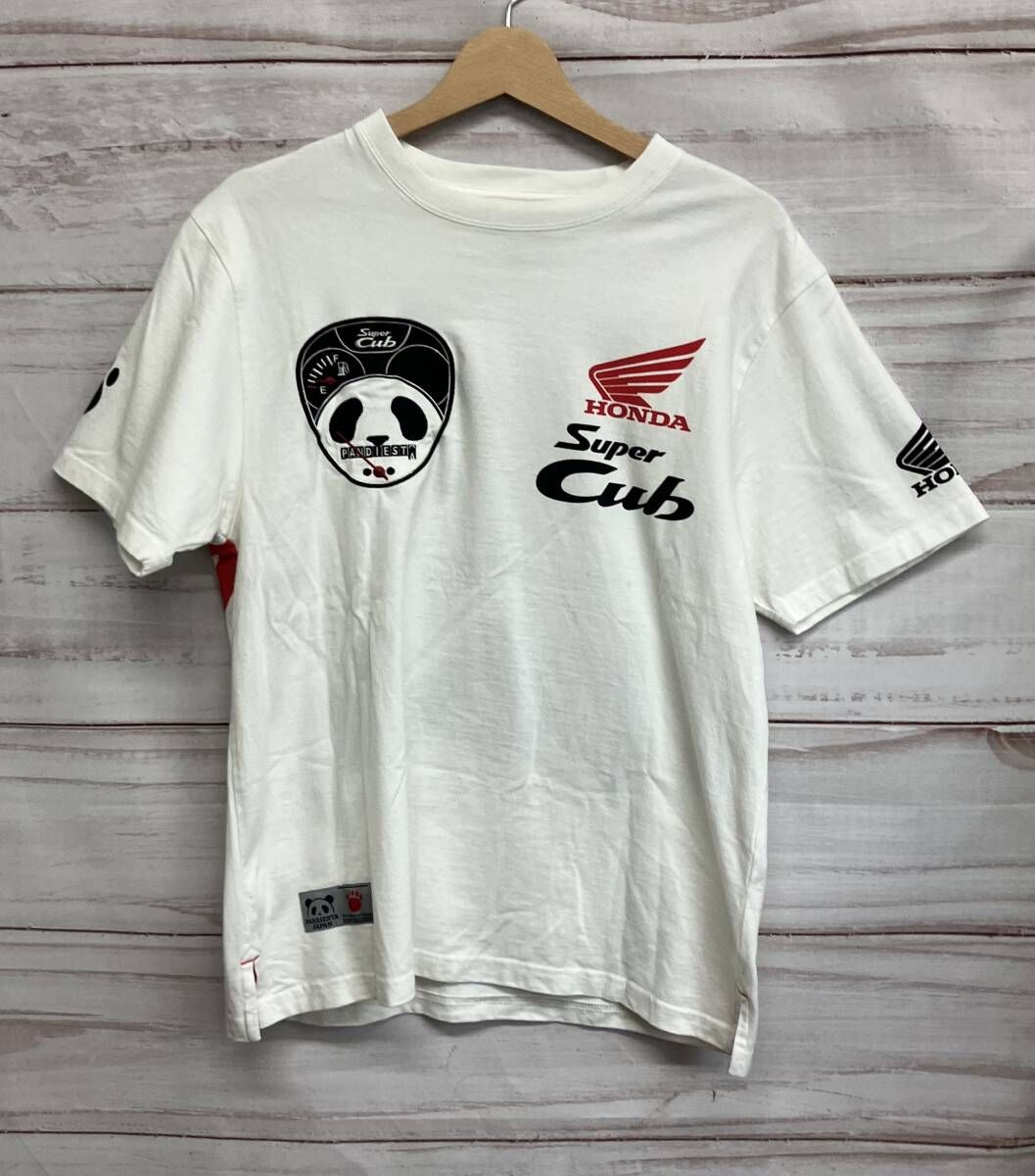 PANDIESTA パンディエスタ Tシャツ 523503 メンズサイズM ホワイト系HONDAコラボSPERカブ仕様