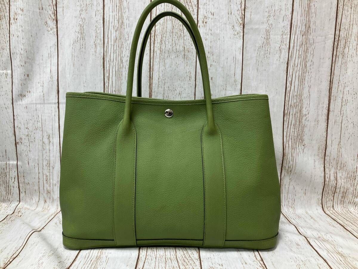 HERMES エルメス ガーデンパーティ □M グリーン バッグ