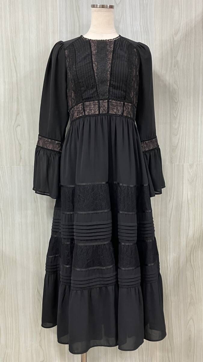 Her lip to/ハーリップトゥ/長袖ワンピース/Social Lace Trimmed Dress/ブラック/サイズ S/1224305139