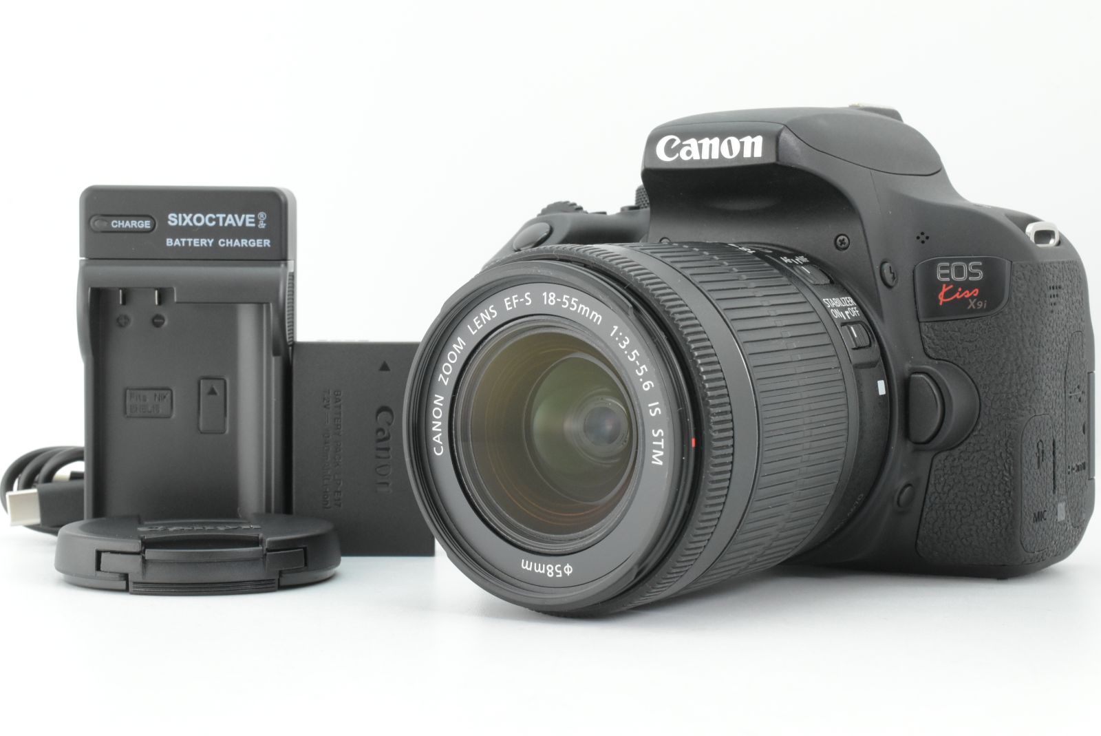 美品シャッターカウント6061回 Canon EOS Kiss X9i ZOOM LENS EF-S 18-55mm F3.5-5.6 IS STM キャノン デジタル一眼レフカメラEF-TN-JP2208