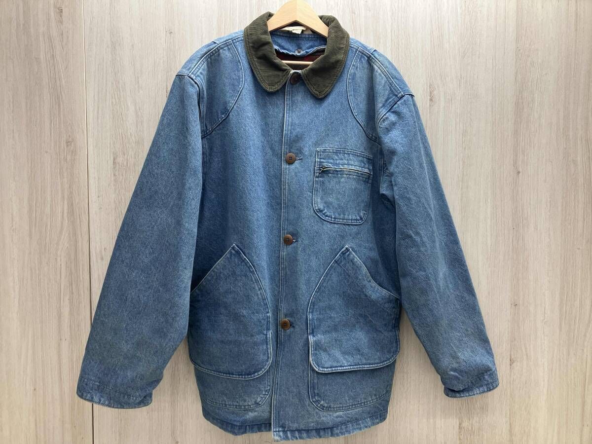L.L.Bean/エルエルビーン R641 ダックハンティングジャケット 80年代 ウール混ライナー USA製 カバーオール 襟コーデュロイ デニム L
