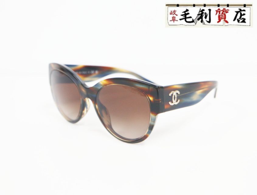 シャネル CHANEL 5498-B-A ココマーク ラインストーン ブラウン グラデーション レディース【中古】サングラス