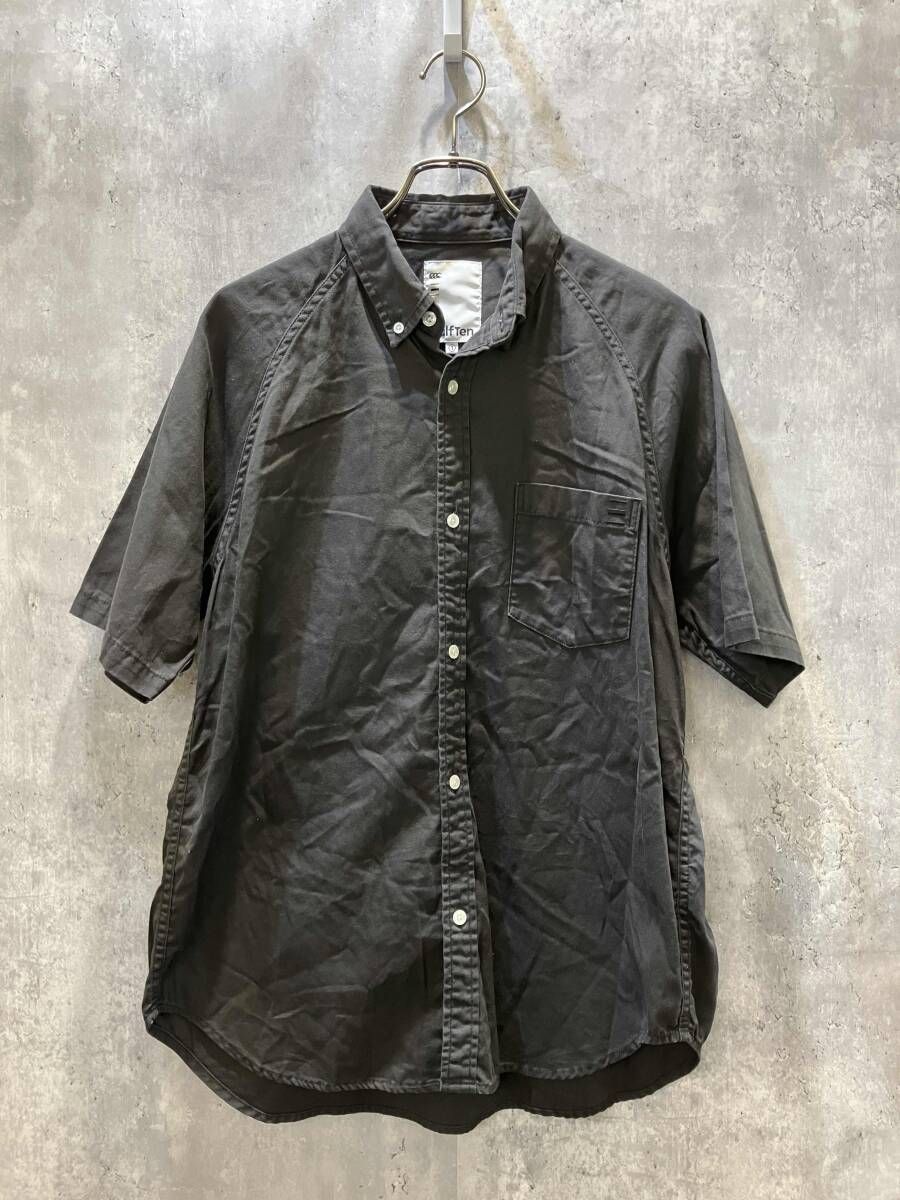 halfTen canterbury ハーフテン カンタベリー ガーメントダイショートスリーブボタンダウンシャツ ブラック サイズ1