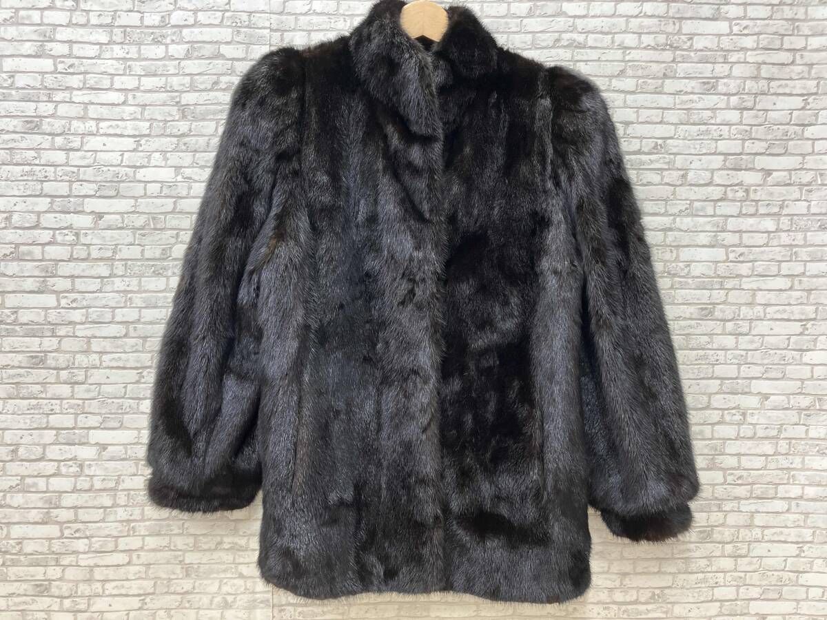 MESSALA メッサーラ SAGA MINK サガミンク ファーコート サイズ11 ブラック×ブラウン