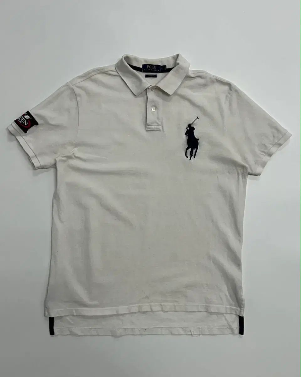 L ポロ ラルフローレン ビックポニー 白 pk 半袖 カラーTシャツ US open