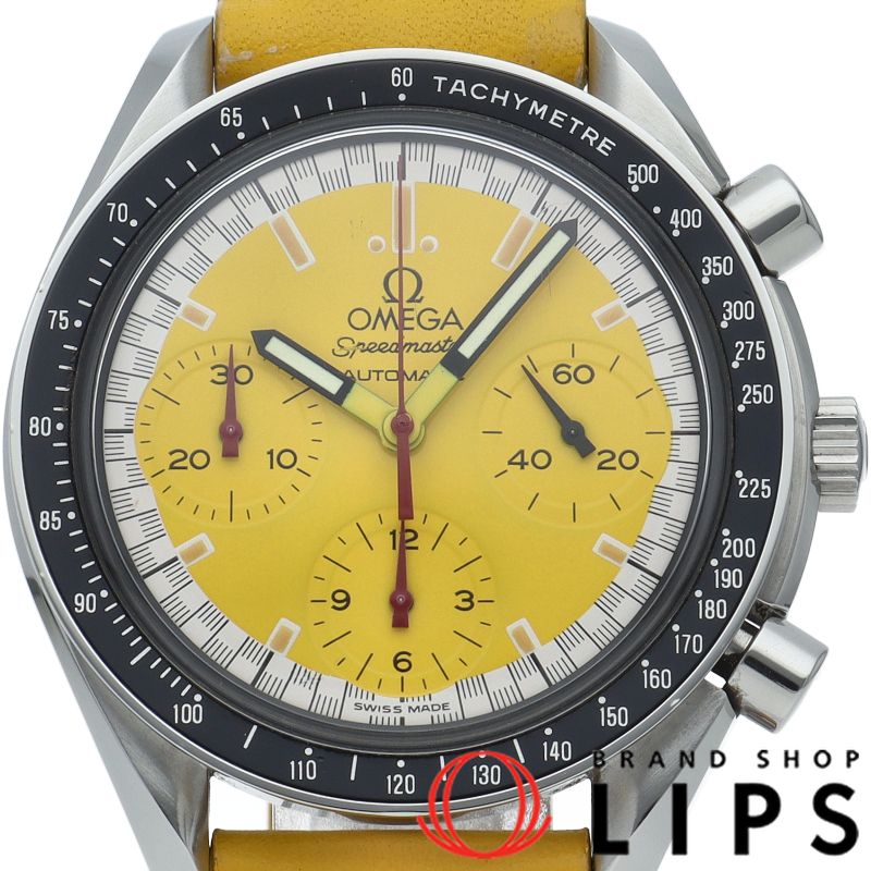 オメガ スピードマスター レーシング クロノグラフ 39mm 3510.12/3810.12 箱 SS/革 メンズ時計 イエロー