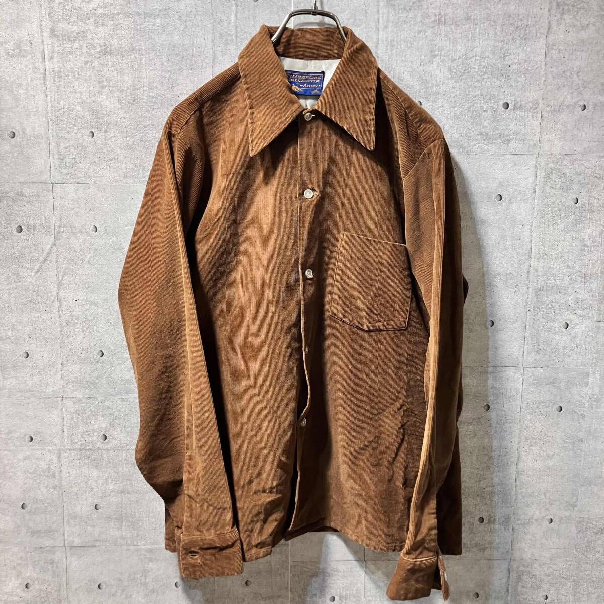 ARROW corduroy shirt コーデュロイシャツ Mサイズ ブラウン系