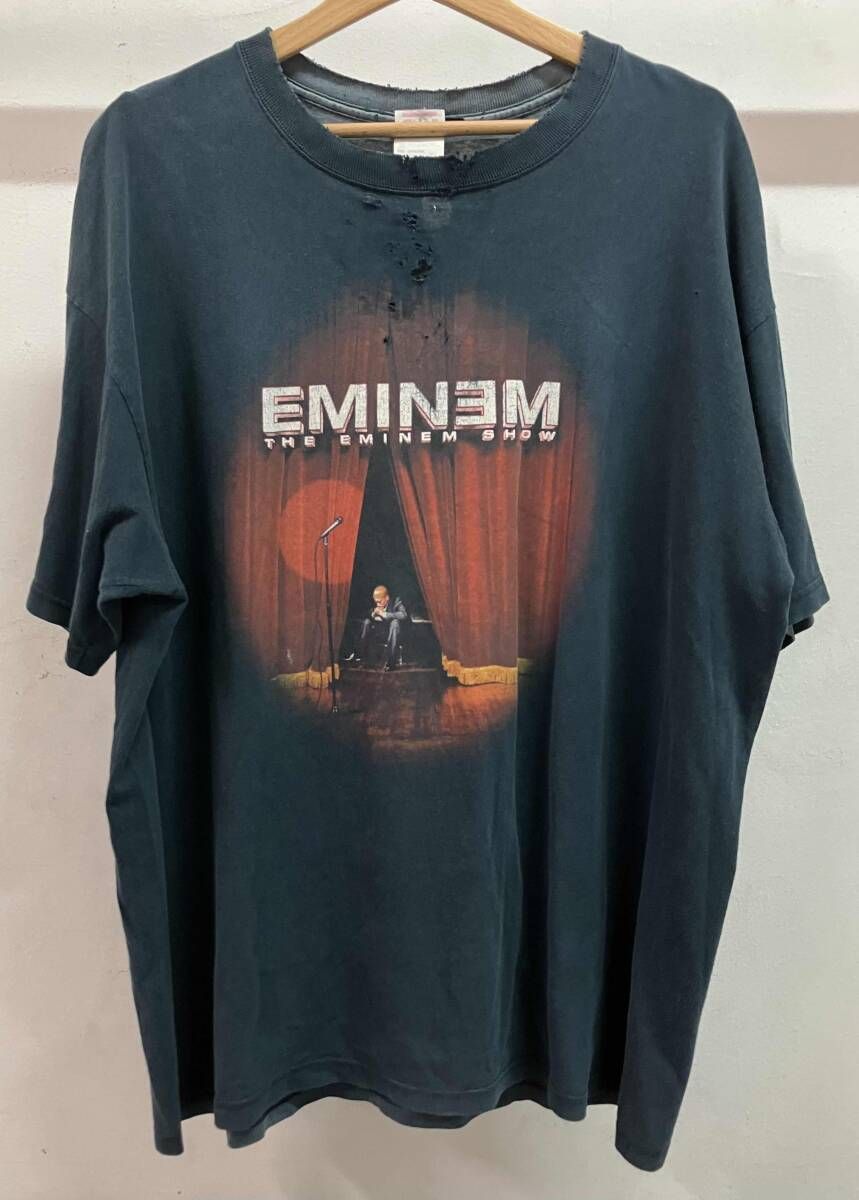 ANVIL アンヴィル 半袖Tシャツ EMINEM SHOW 00S フェード ブラック サイズXL アメリカ製 コットン100% 破れ・穴・ヒビ割れ・色褪せ有り