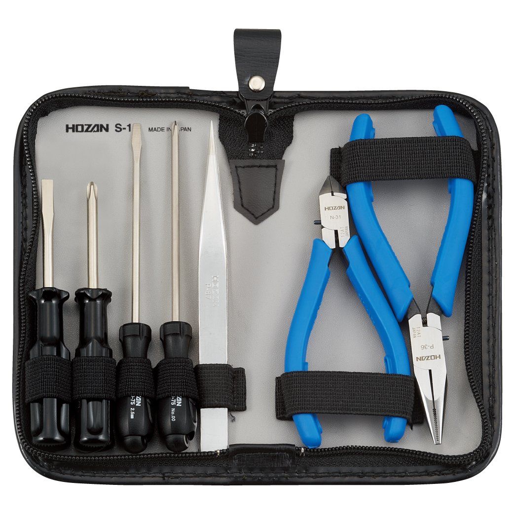 ホーザン(HOZAN) 工具セット セット内容7点 車載工具に最適 引出しに収まるコンパクトサイズ 寸法153W×82H×25Dmm S-1 国内発送