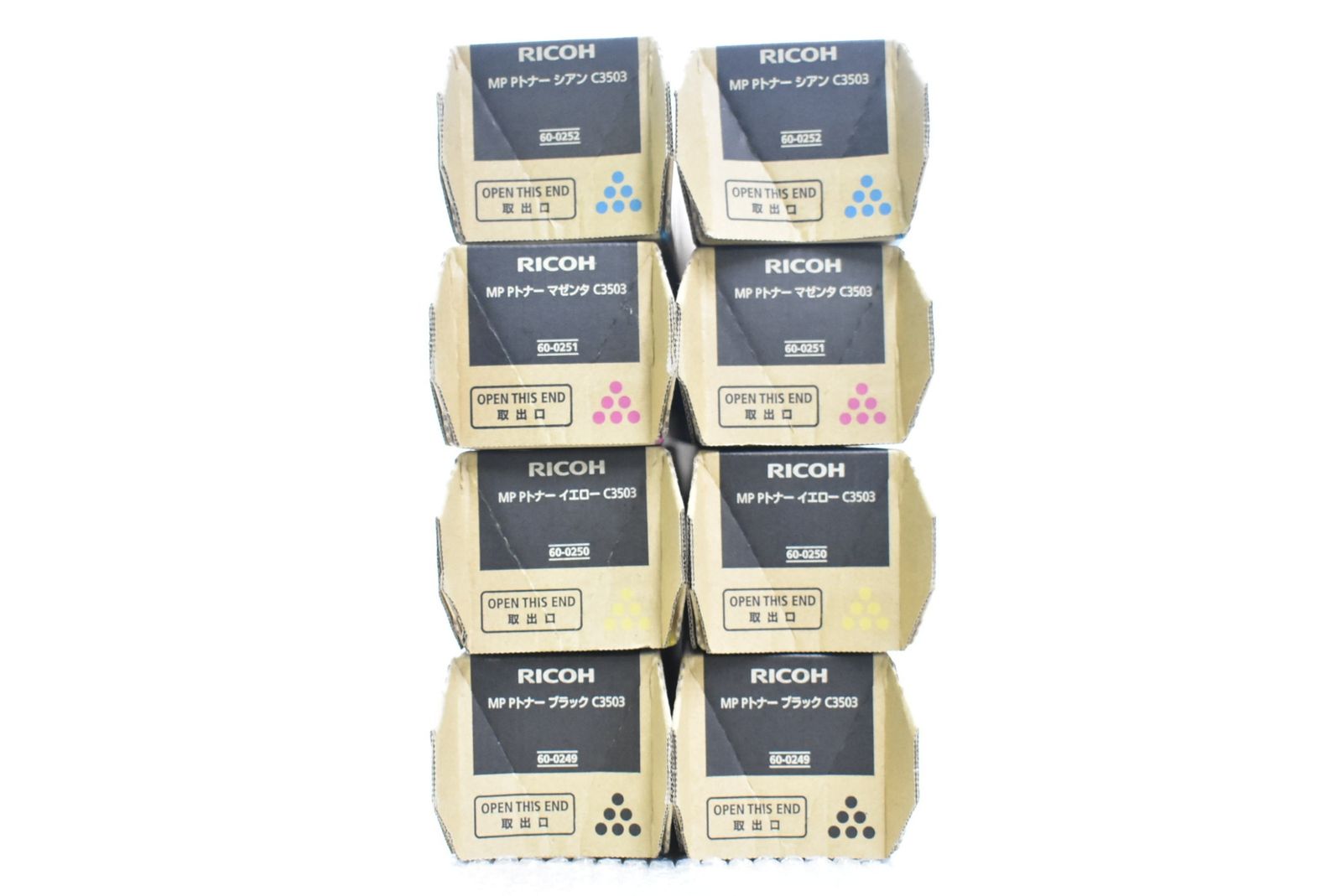 未使用 RICOH 純正 トナー C3503 4色8本(シアン・マゼンタ・イエロー・ブラック×各2) リコー IT16D2THC4R6 -D-N15-byebye