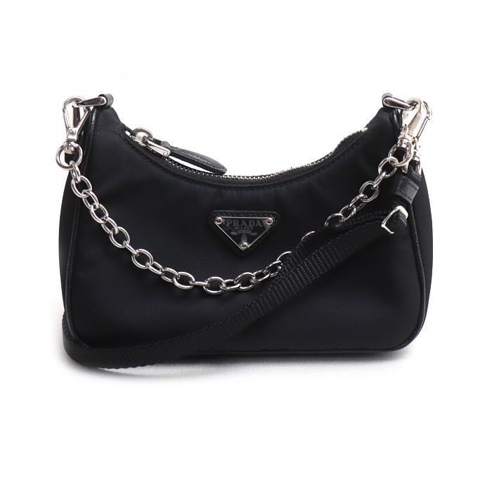 PRADA プラダ マイクロ バッグ テスート 2Wayショルダーバッグ ブラック 1TT122 レディース 中古 美品