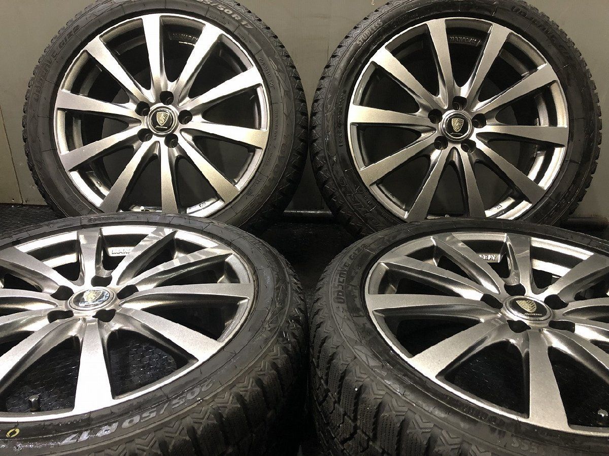 【TY OBSERVE GIZ2 205/50R17】スタッドレス【MANARAY SPORT ES 17インチ 7J5HPCD100+50】23年製 バリ溝 インプレッサスポーツ等　(KTL718)