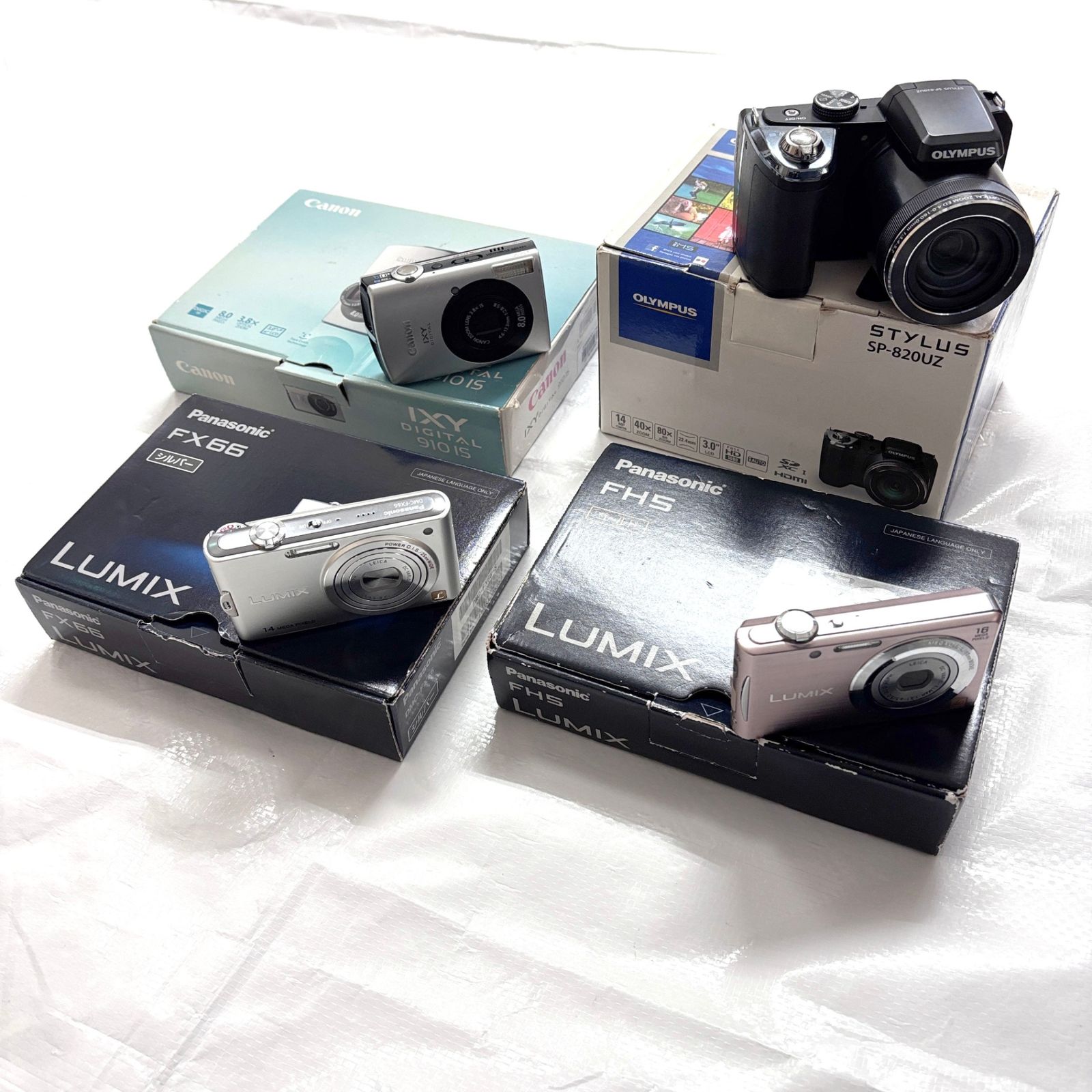 【まとめ】コンデジ デジタルカメラ 4台セット OLYMPUS Panasonic Canon 箱付き #S995 20,850円