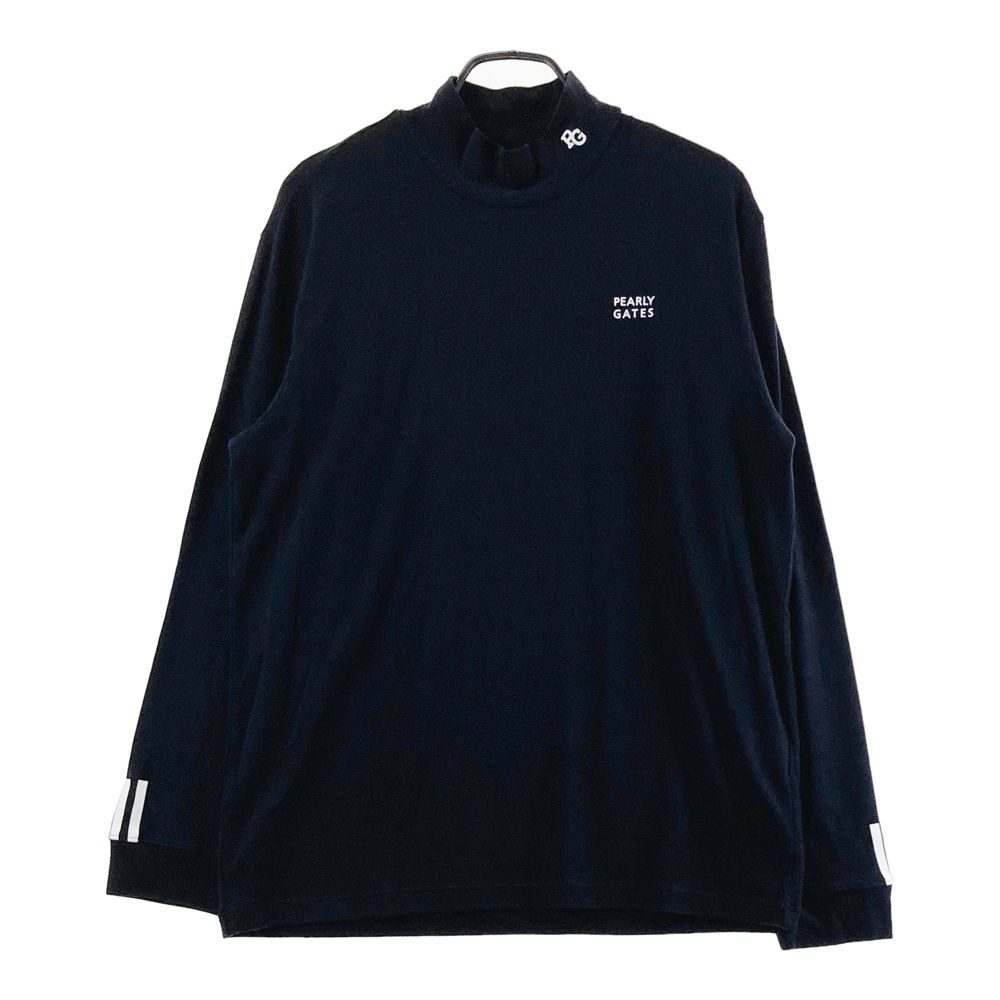 サイズ：7 PEARLY GATES パーリーゲイツ 長袖モックネック Tシャツ ブラック系 [240003002364] ゴルフウェア メンズ ストスト