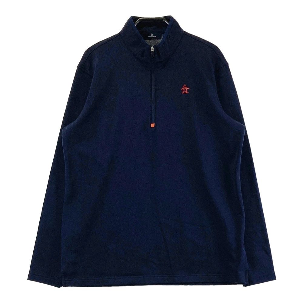 サイズ：L MUNSING WEAR マンシングウェア 裏起毛 ハーフジップ 長袖Tシャツ ネイビー系 [240101676660] ゴルフウェア メンズ ストスト