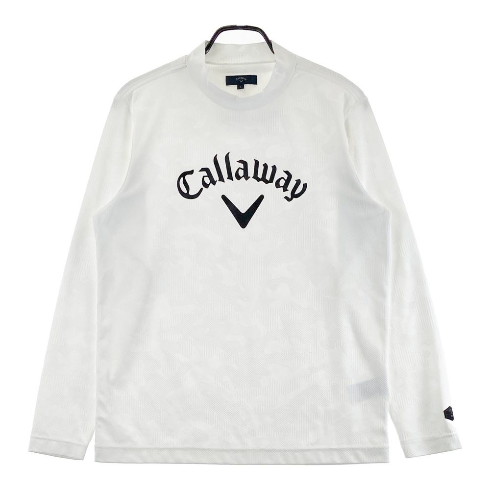 サイズ：L CALLAWAY キャロウェイ モックネック 長袖Tシャツ 総柄 ホワイト系 [240101683363] ゴルフウェア メンズ ストスト