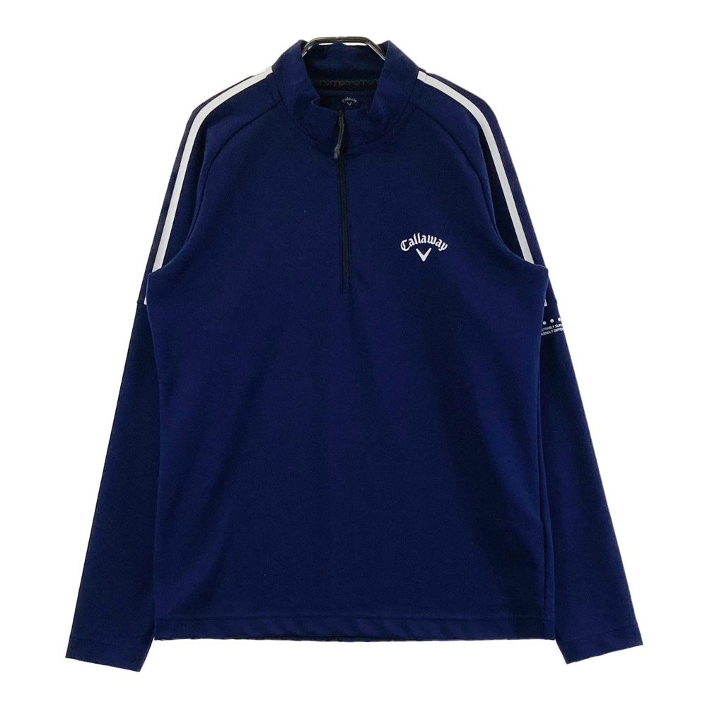 サイズ：L CALLAWAY キャロウェイ ハーフジップ 長袖Tシャツ ネイビー系 [240101683367] ゴルフウェア メンズ ストスト
